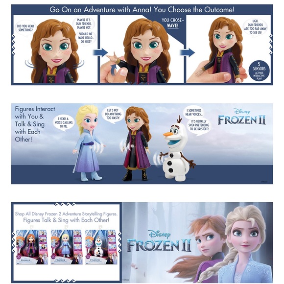Disneys Frozen Interactive Anna Elsa & Olaf Figurines - Picture 3 of 3